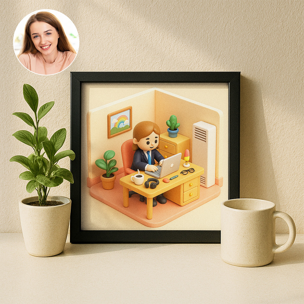 Custom 2D Action Figure Plaque Personalized Toy Box Turn Yourself Into Personalized Diorama Scene Art  Mini Me Figurine Gift - MyFaceSwimSuit