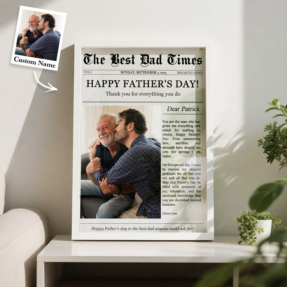 Custom Photo Ornament Photo Gift for Dad Personalized Portrait Desk Decor for Father