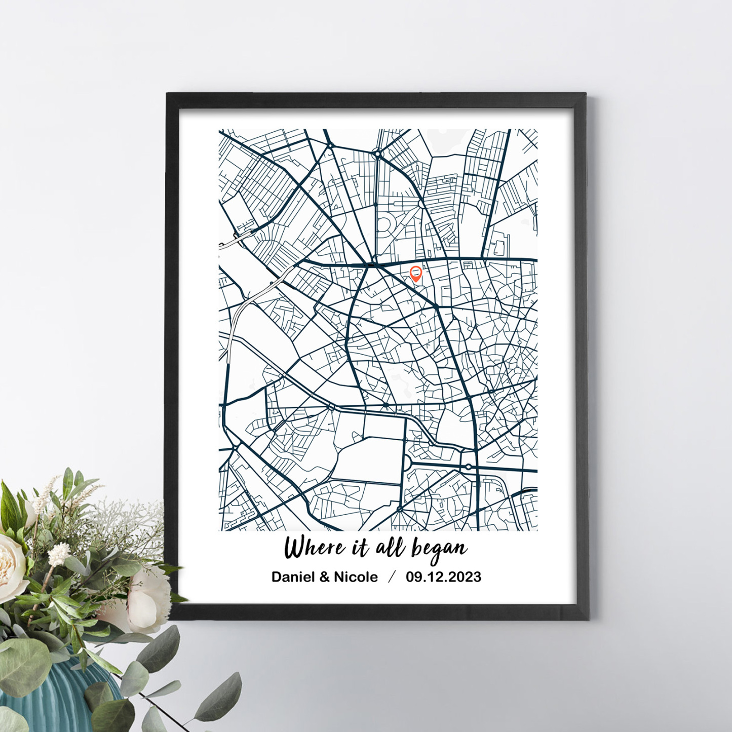 Custom Map Ornament Personalized Location Wood Display Personalized Desk Decor for Lover