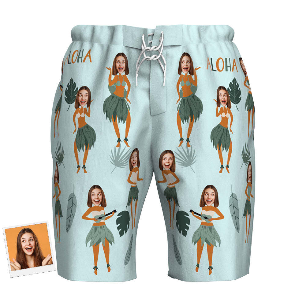 Custom Photo Face Beach Trunk Shorts Funny Summer Gifts - MyFaceSwimsuit