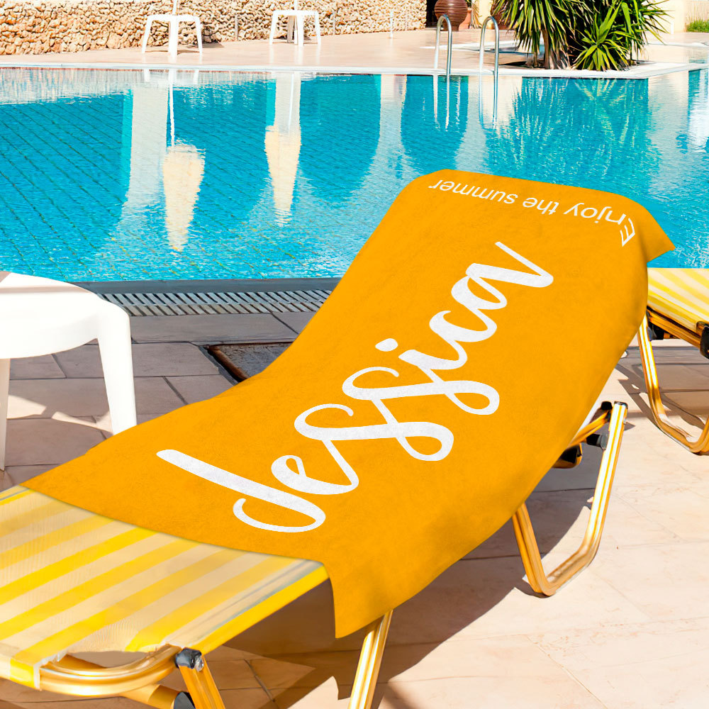 Personalized Bath Towel Custom Name Beach Towel Gift for Family - MyFaceSwimsuit