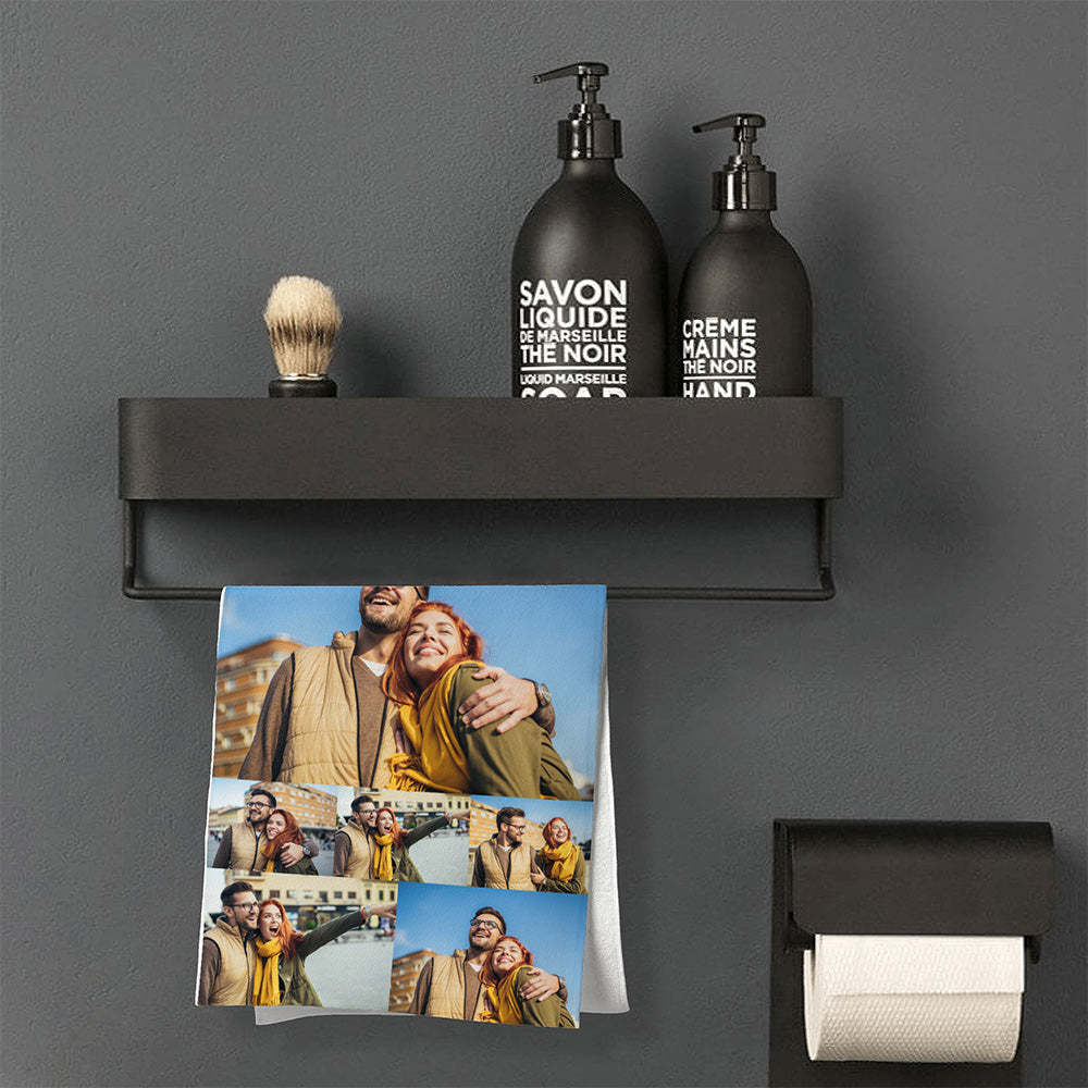 Personalized Photo Towel Custom Photo Collage Towel Gift for Lover - MyFaceSwimsuit
