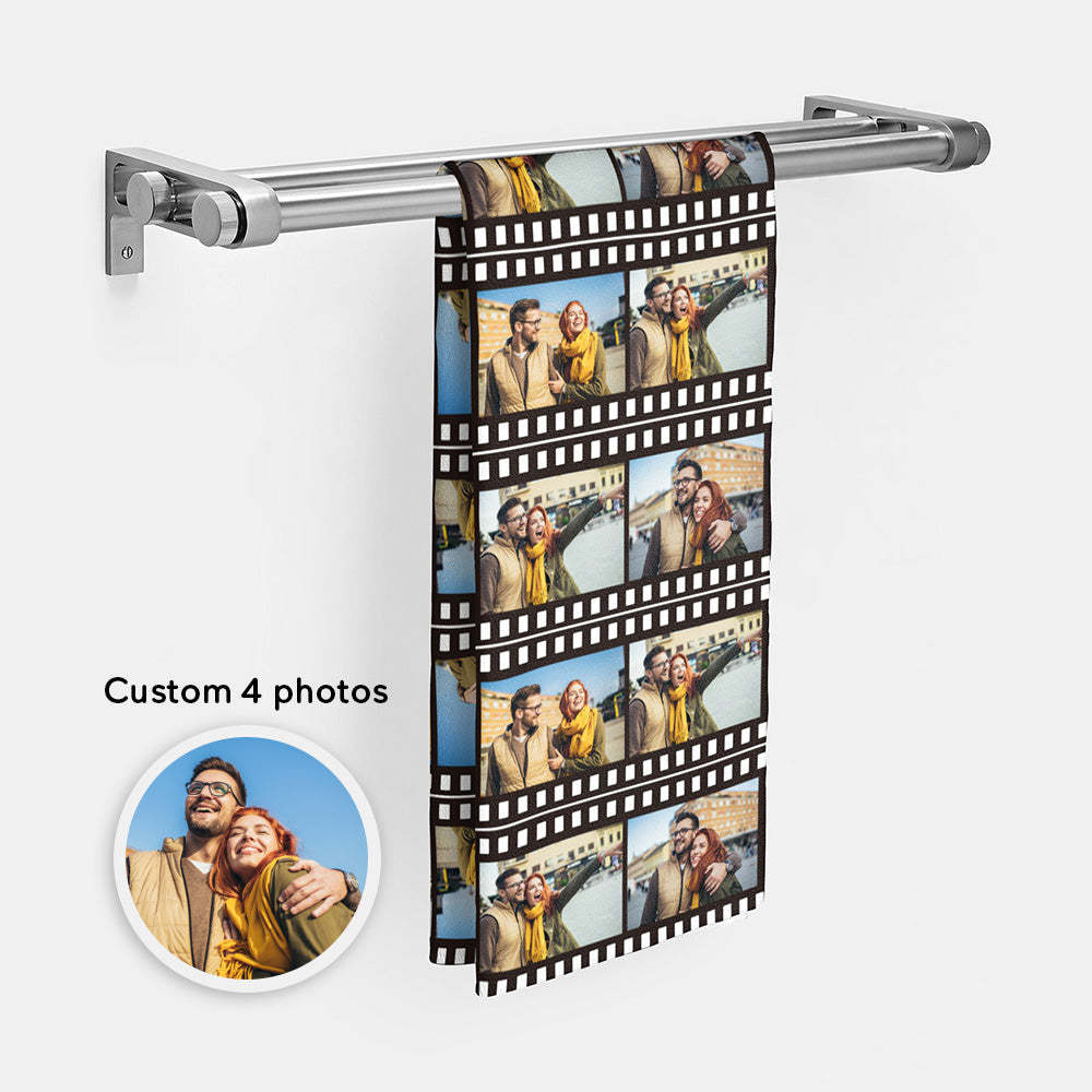 Personalized Photo Towel Custom Film Towel Gift for Lover - MyFaceSwimsuit