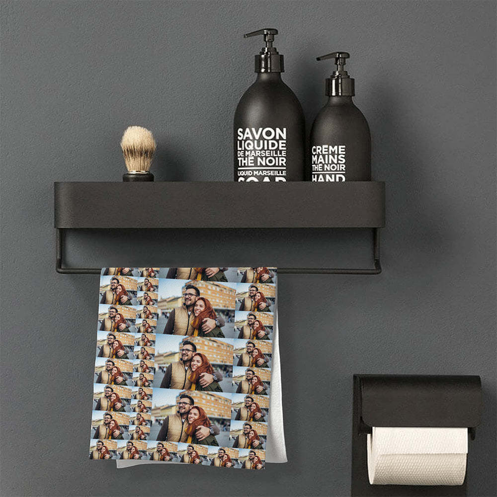 Personalized Photo Towel Custom Towel Gift for Lover - MyFaceSwimsuit