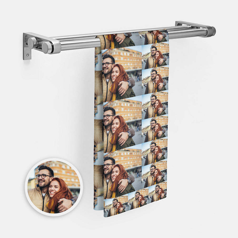 Personalized Photo Towel Custom Towel Gift for Lover - MyFaceSwimsuit