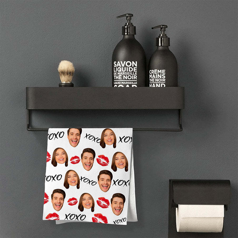 Personalized Face Towel Custom XOXO Face Towel Gift for Lover - MyFaceSwimsuit