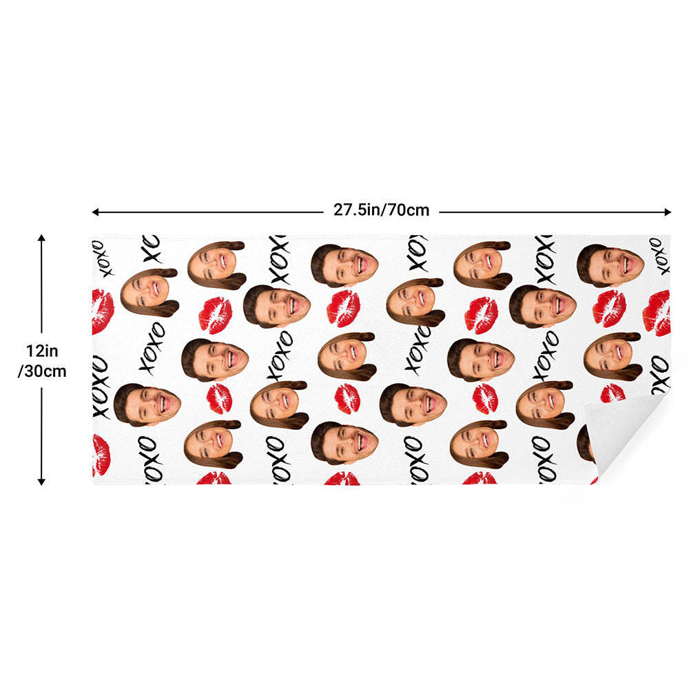 Personalized Face Towel Custom XOXO Face Towel Gift for Lover - MyFaceSwimsuit