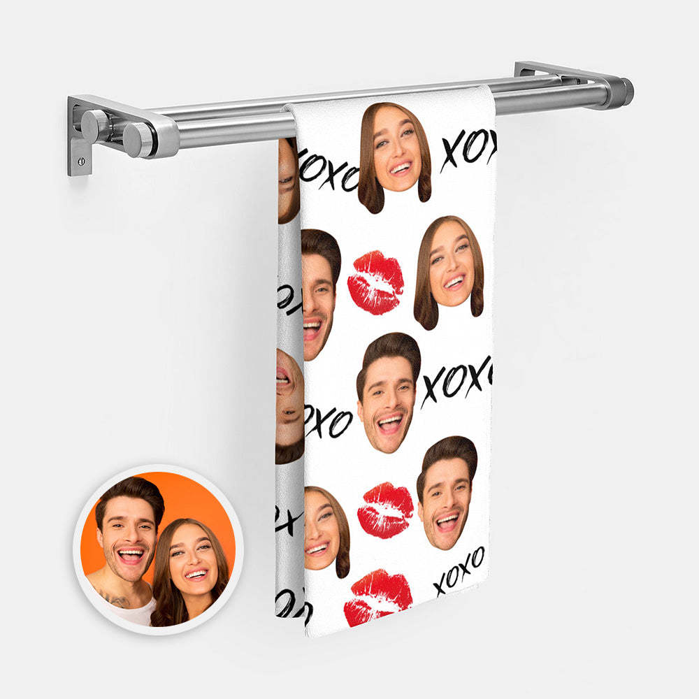Personalized Face Towel Custom XOXO Face Towel Gift for Lover - MyFaceSwimsuit