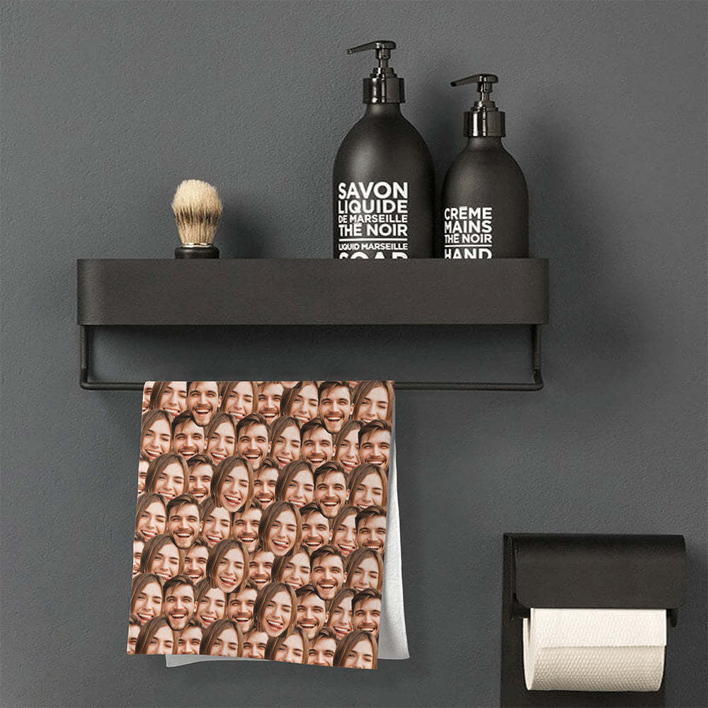 Personalized Face Towel Custom Multiple Faces Towel Gift for Lover - MyFaceSwimsuit
