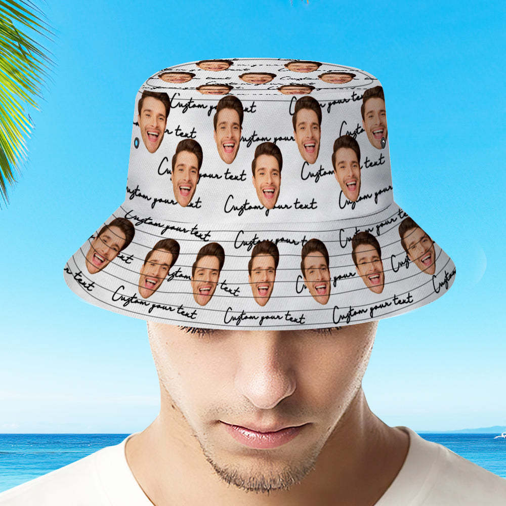 Custom Face Bucket Hat Personalized Unisex Summer Sun Hat Fisherman Cap - MyFaceSwimsuit