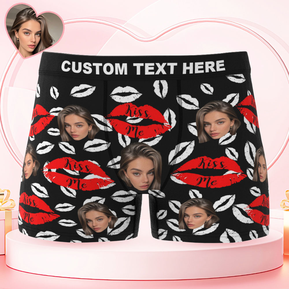 Custom Face Underwear for Men Personalized Photo Boxer Shorts Anniversary Gift for Lover - MyFaceSwimSuit