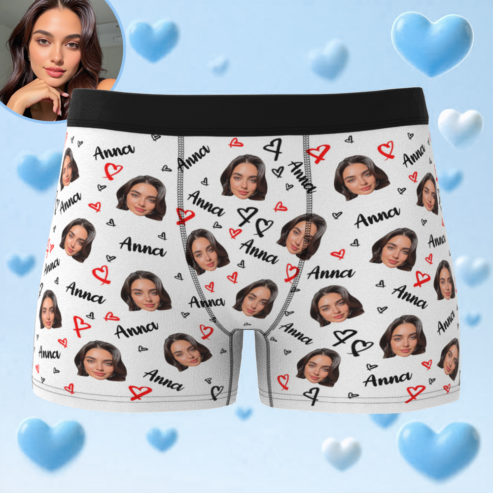 Custom Photo Men's Boxer Briefs with Face Custom Face Underwear for Men Anniversary Gift Underwear - MyFaceSwimSuit