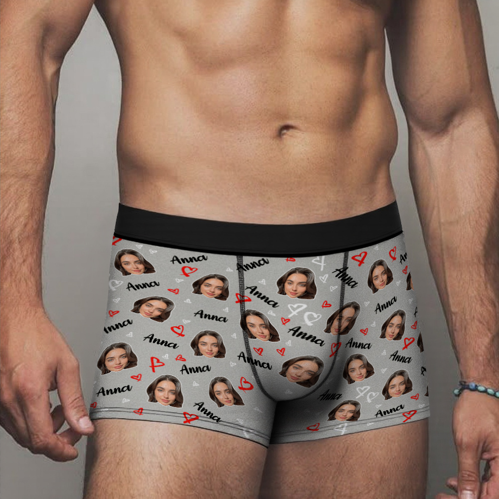 Custom Photo Men's Boxer Briefs with Face Custom Face Underwear for Men Anniversary Gift Underwear - MyFaceSwimSuit