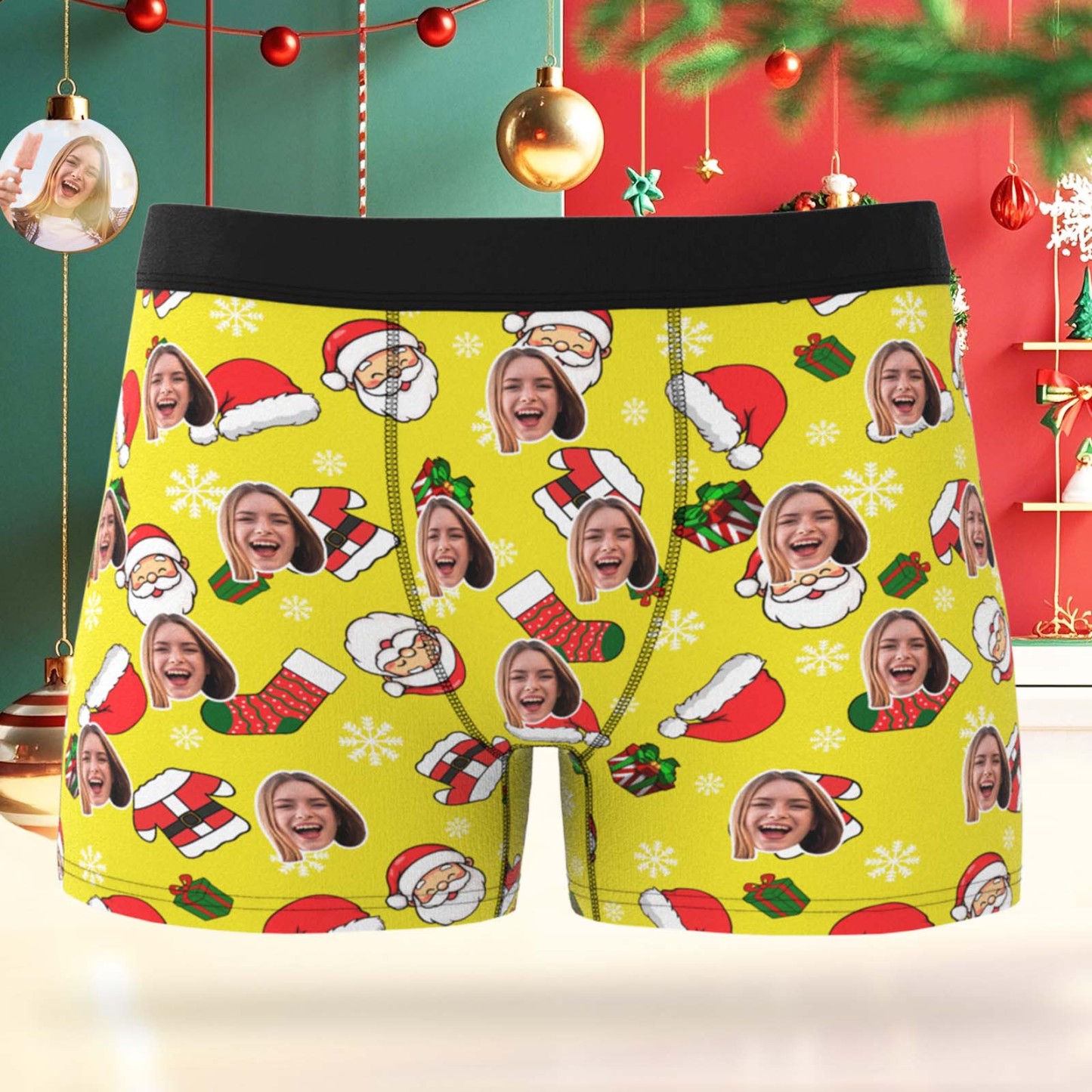 Custom Boxer Briefs Personalized Mens Boxer Custom Christmas Gift For Boyfriend - MyFaceSwimSuit