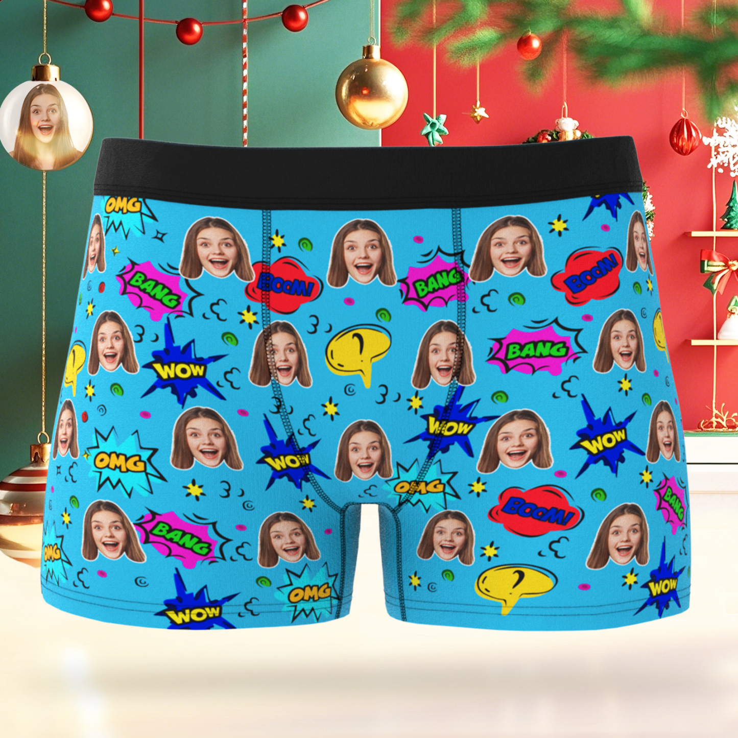 Personalized Mens Superhero Underwear Custom Photo Underwear Gift for Boyfriend - MyFaceSwimSuit