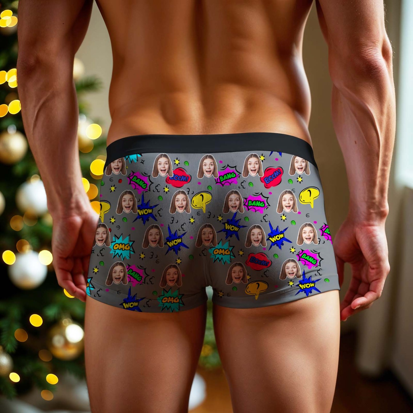 Personalized Mens Superhero Underwear Custom Photo Underwear Gift for Boyfriend - MyFaceSwimSuit