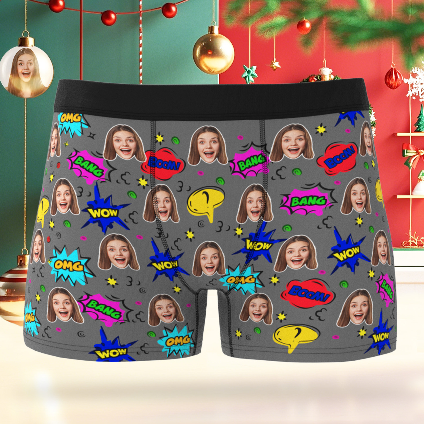 Personalized Mens Superhero Underwear Custom Photo Underwear Gift for Boyfriend - MyFaceSwimSuit