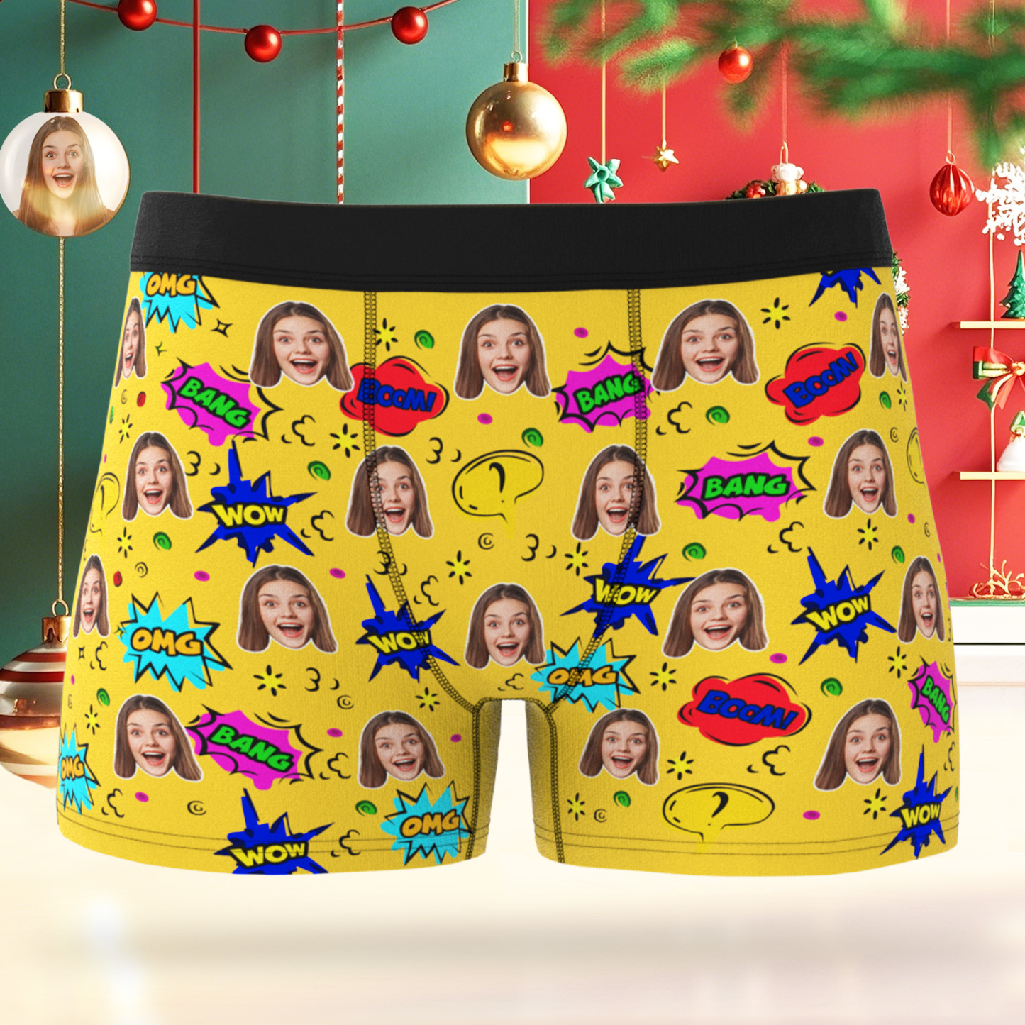 Personalized Mens Superhero Underwear Custom Photo Underwear Gift for Boyfriend - MyFaceSwimSuit