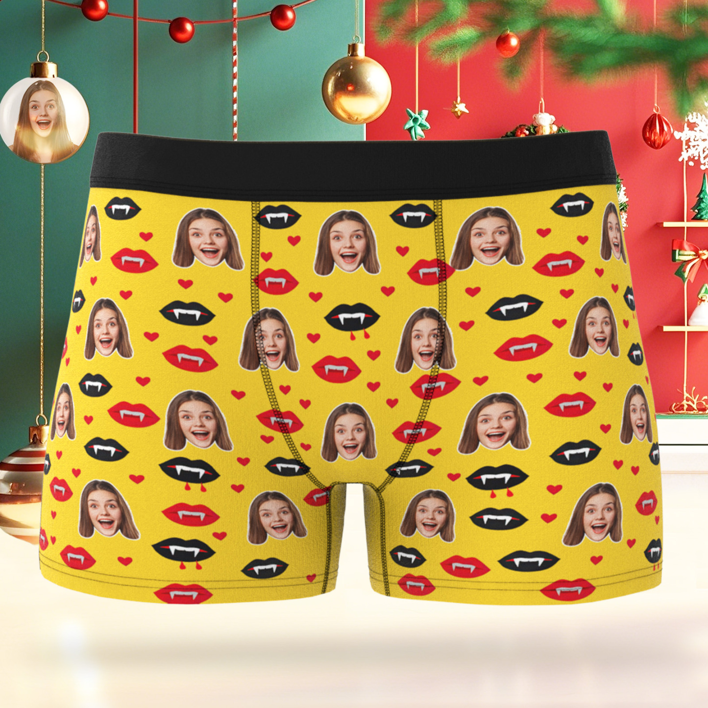 Personalized Vampire Underwear Personalized Vampire Boxer Briefs Custom Photo Underwear Gift for Boyfriend - MyFaceSwimSuit