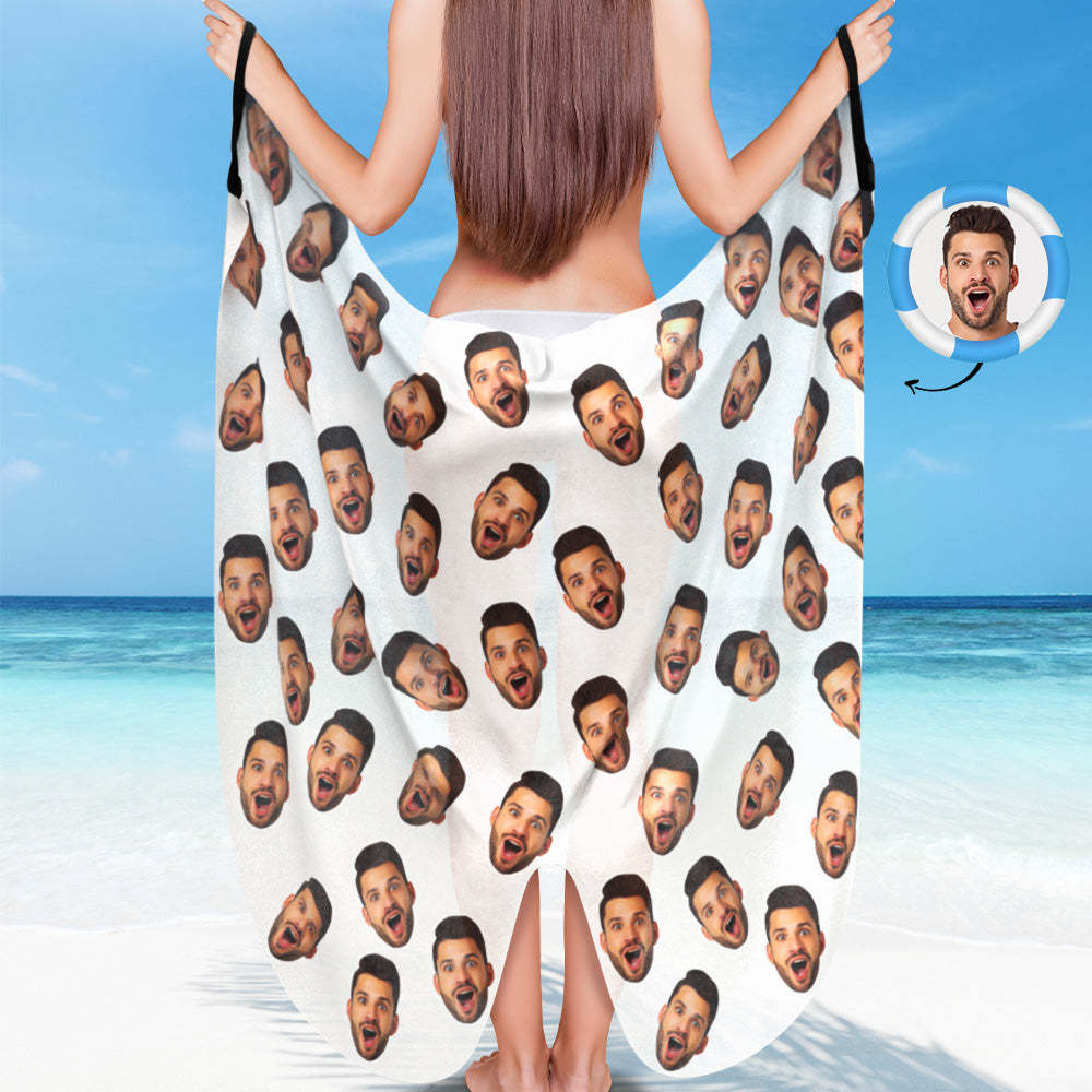 Custom Beach Wrap Face Style Bikini Cover Ups Personalized Spaghetti Strap Beach Backless Wrap Dresses - MyFaceSwimsuit