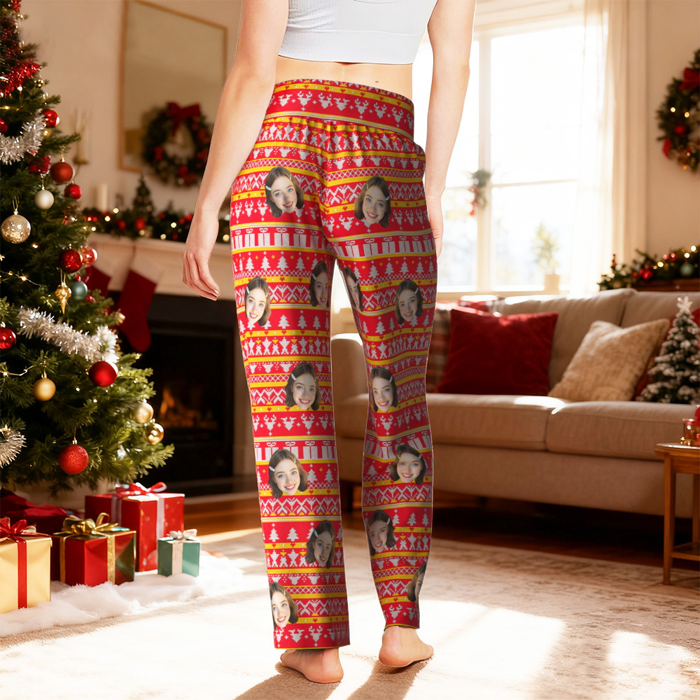 Custom Photo Christmas Pajamas Personalized Christmas Pajamas Personalized Holiday Loungewear Gift for Couples - MyFaceSwimSuit