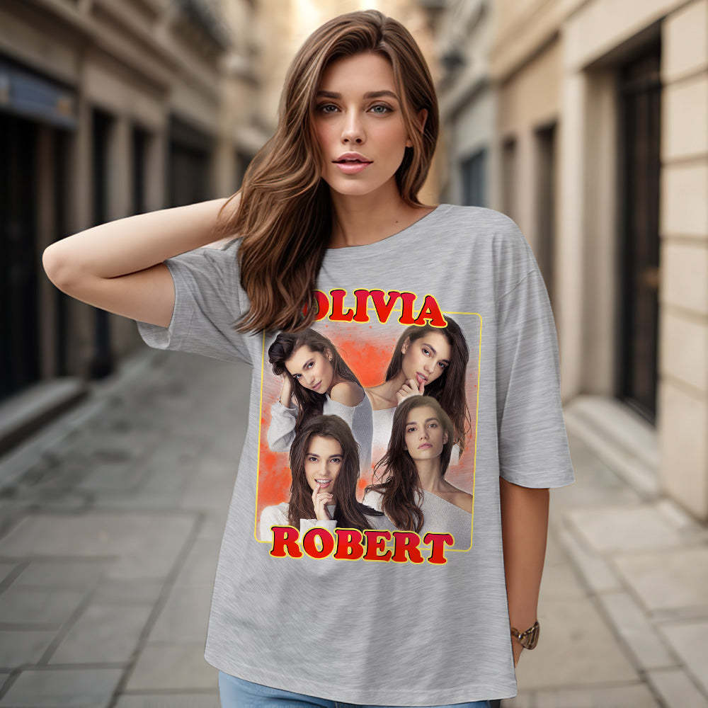 Custom 90s Bootleg Vintage Rap T Shirt Personalized Name And Photo T-shirt