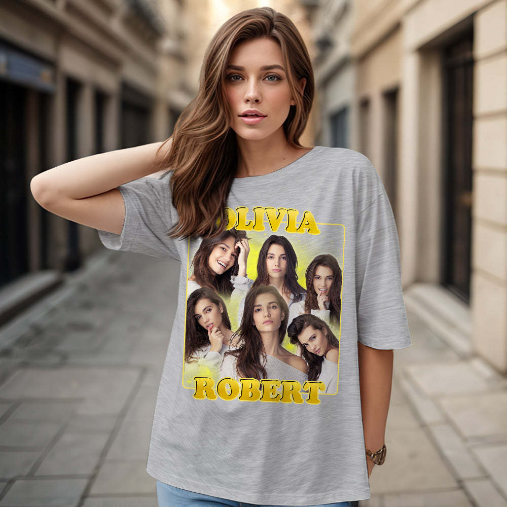 Custom 90s Bootleg Vintage Rap T Shirt Personalized Name And Photo T-shirt