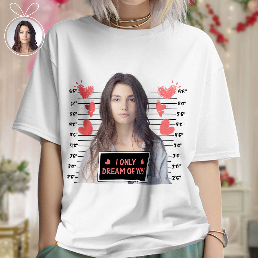 Custom Photo T-shirts Personalized Bust Photo T-shirt Valentine's Day Gifts for Couples - MyFaceSwimsuit