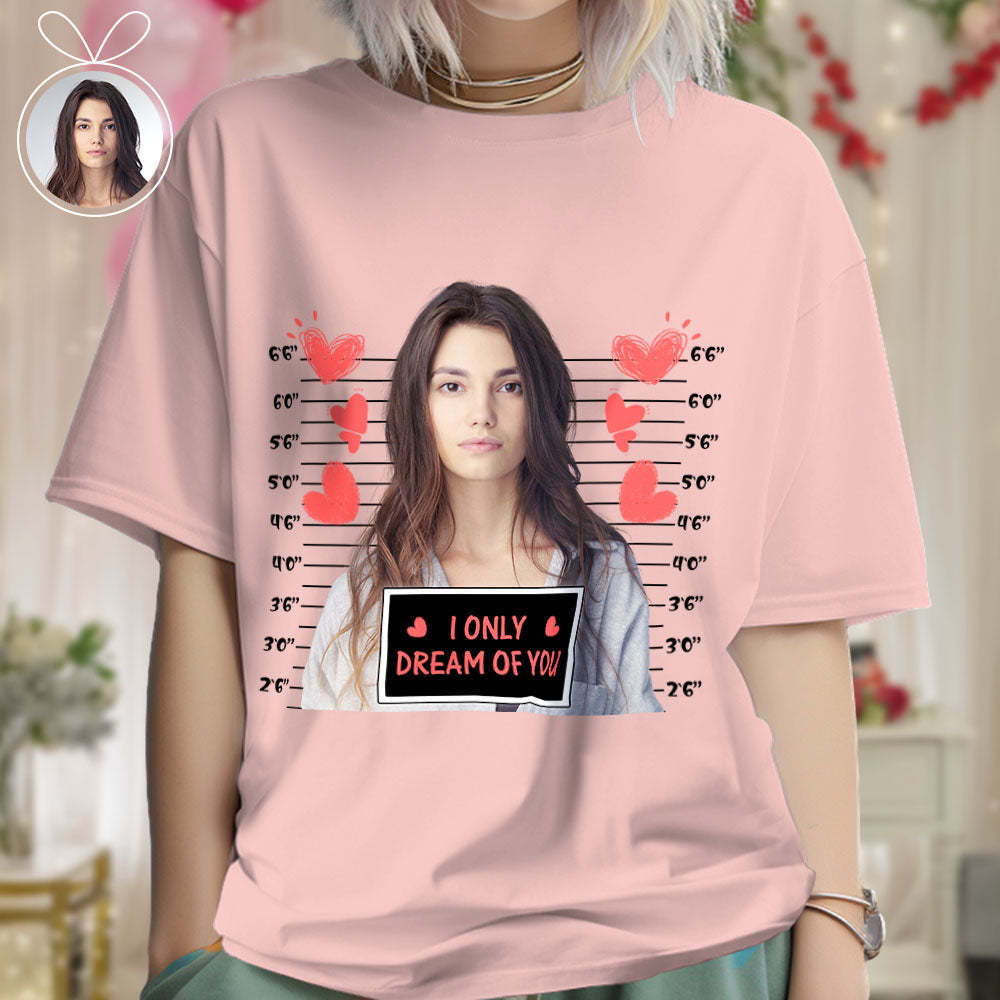 Custom Photo T-shirts Personalized Bust Photo T-shirt Valentine's Day Gifts for Couples - MyFaceSwimsuit