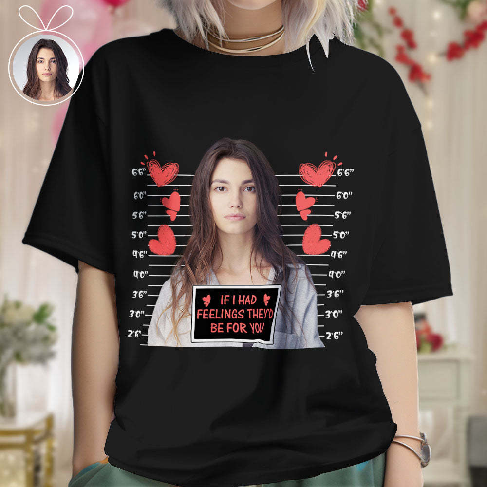 Custom Photo T-shirts Personalized Bust Photo T-shirt Valentine's Day Gifts for Couples - MyFaceSwimsuit