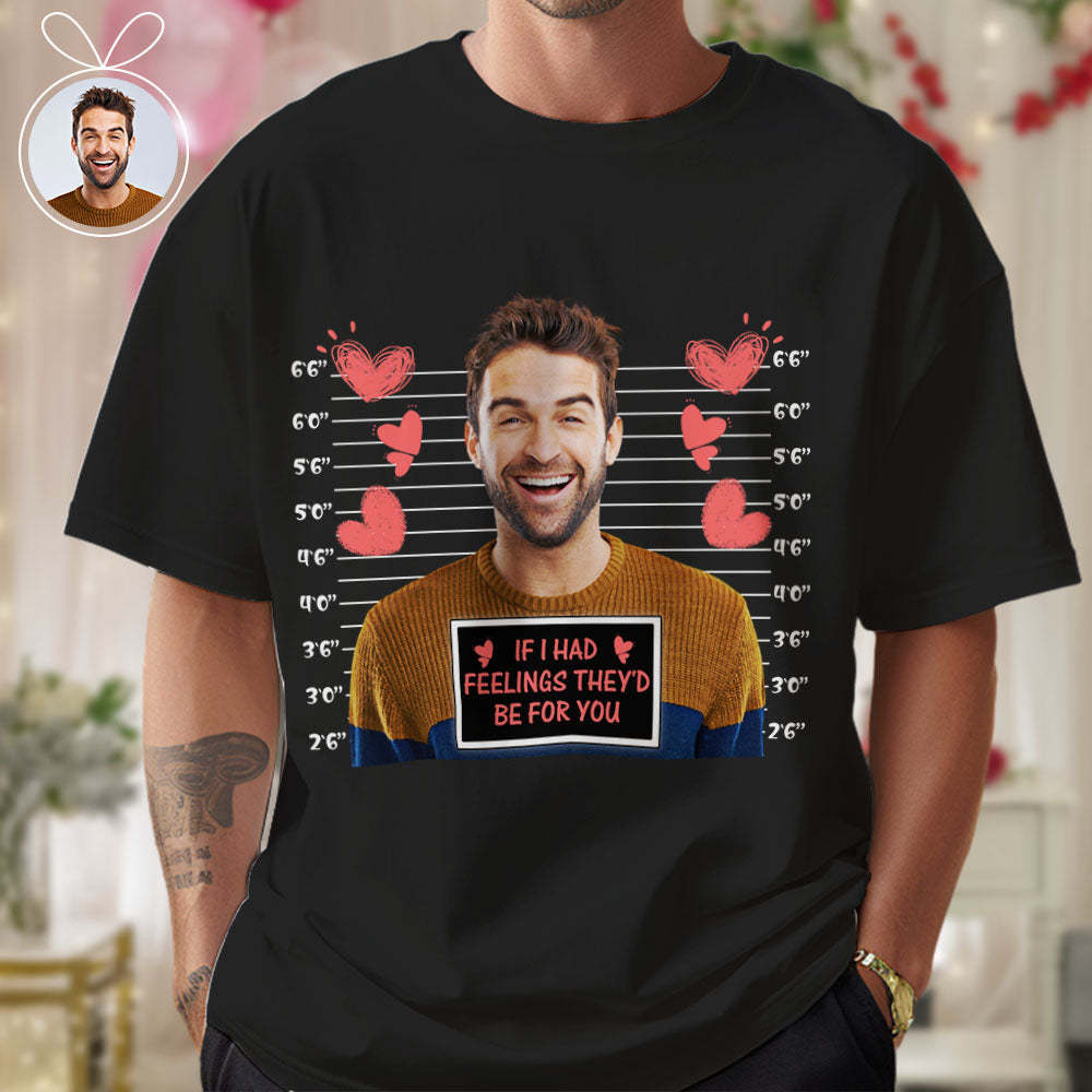 Custom Photo T-shirts Personalized Bust Photo T-shirt Valentine's Day Gifts for Couples - MyFaceSwimsuit