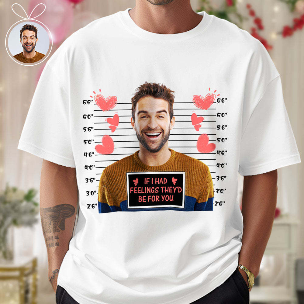 Custom Photo T-shirts Personalized Bust Photo T-shirt Valentine's Day Gifts for Couples - MyFaceSwimsuit