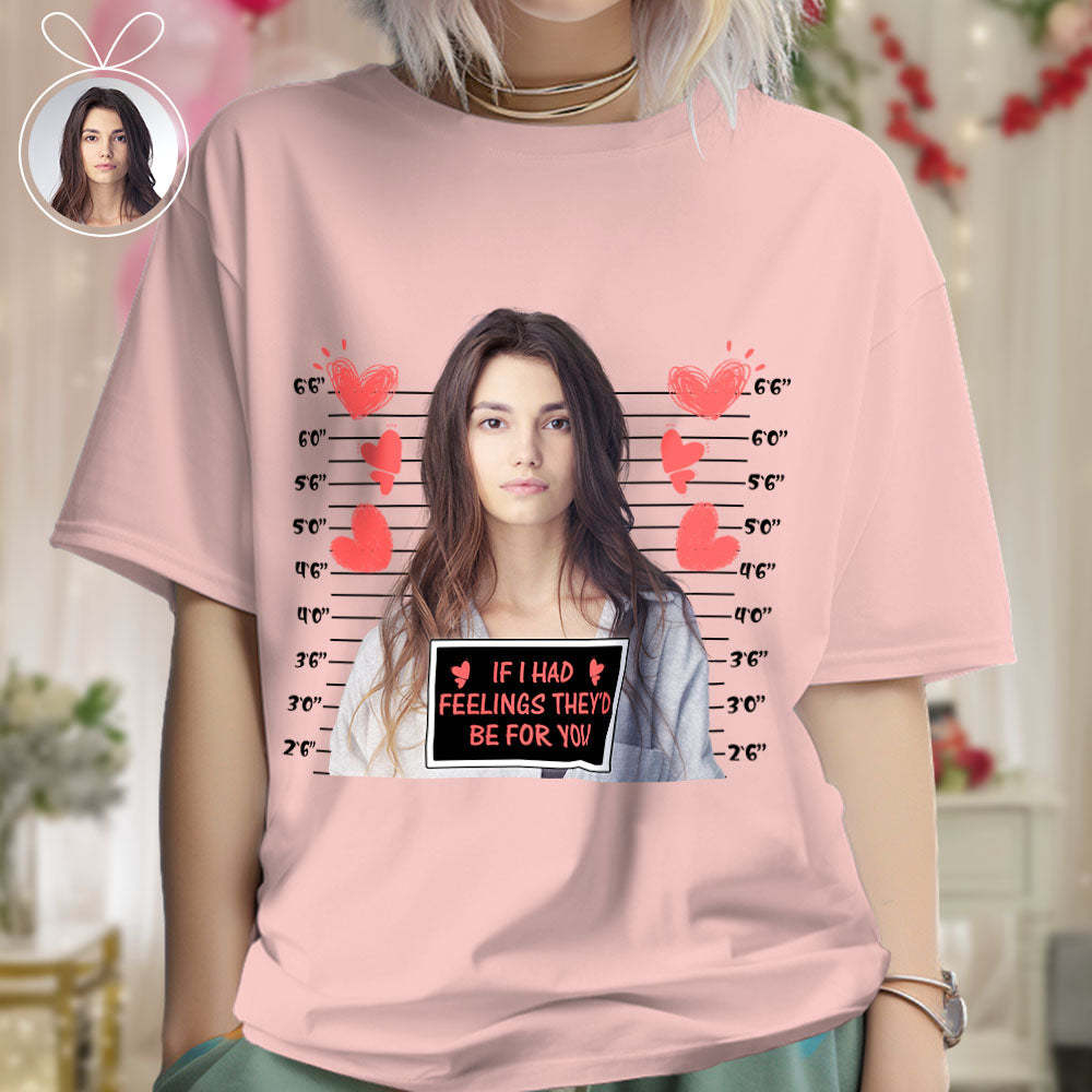Custom Photo T-shirts Personalized Bust Photo T-shirt Valentine's Day Gifts for Couples - MyFaceSwimsuit