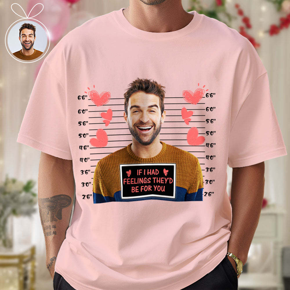 Custom Photo T-shirts Personalized Bust Photo T-shirt Valentine's Day Gifts for Couples - MyFaceSwimsuit