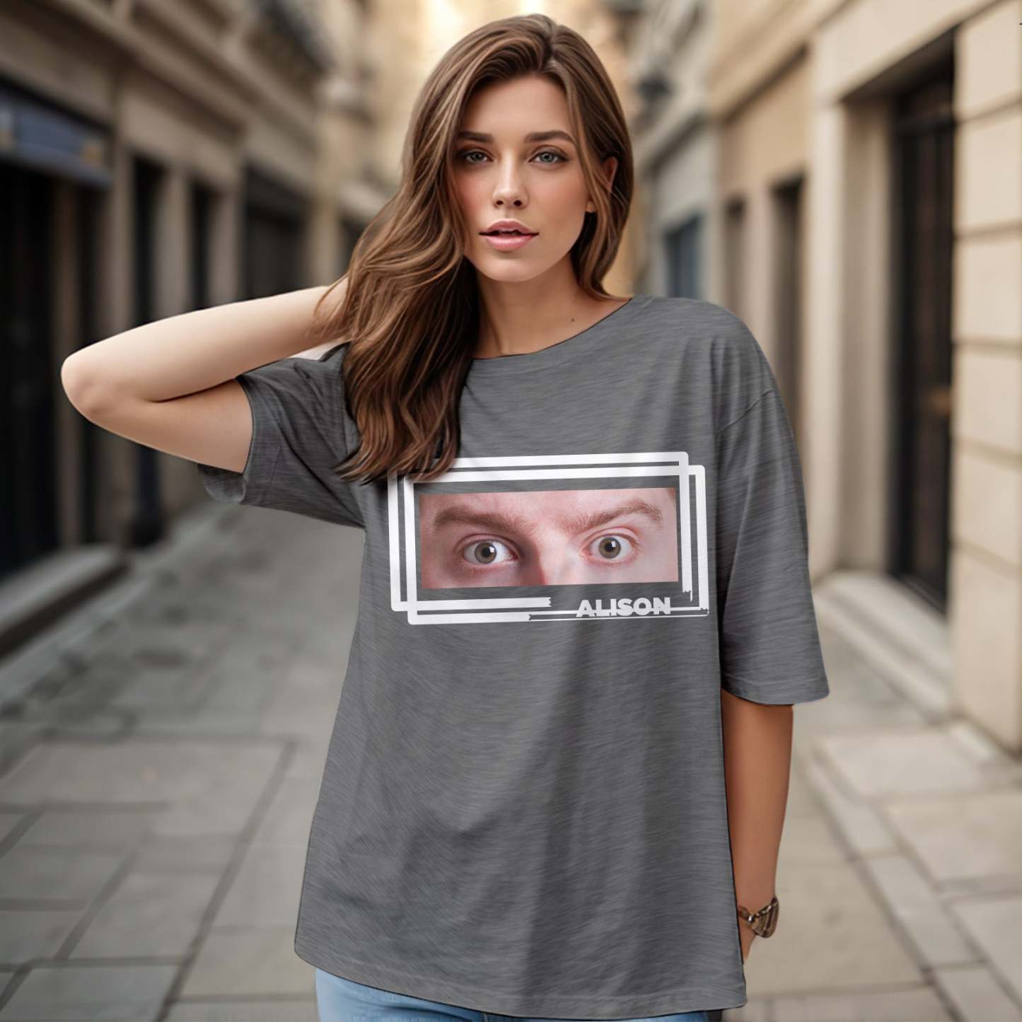 Custom Eyes And Name T-shirt Funny Big Eyes Shirt Gift For Couple