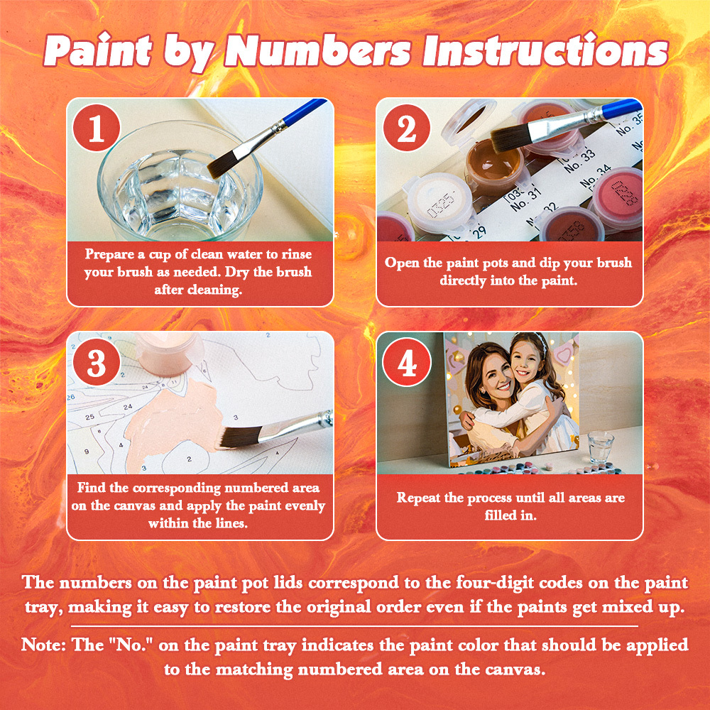 Custom Paint by Numbers Kit Personalized DIY Painting Set Turn Your Photo into Personalized Artwork