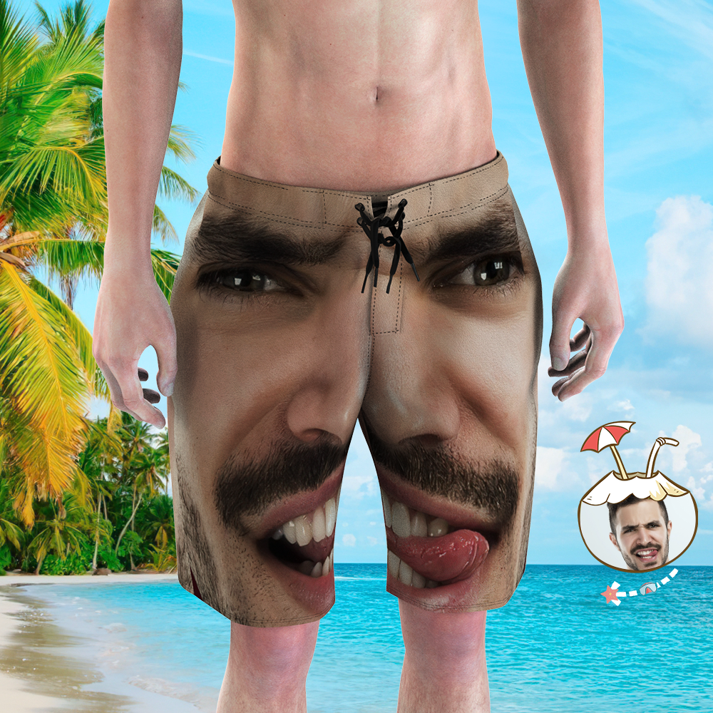 Custom Swim Trunks with Face