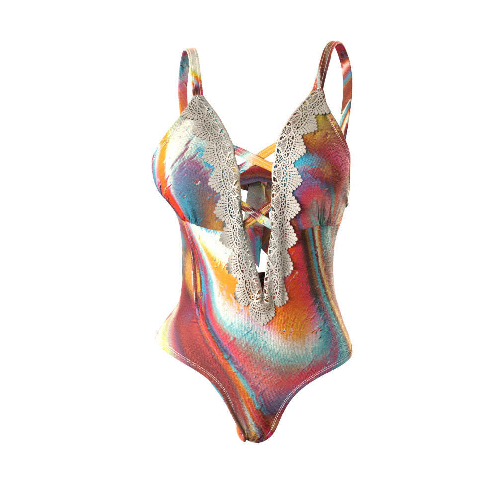 Floral Swimsuit Custom One-piece Swimsuit - Pale Pink Swimsuit - MyFaceSwimsuit