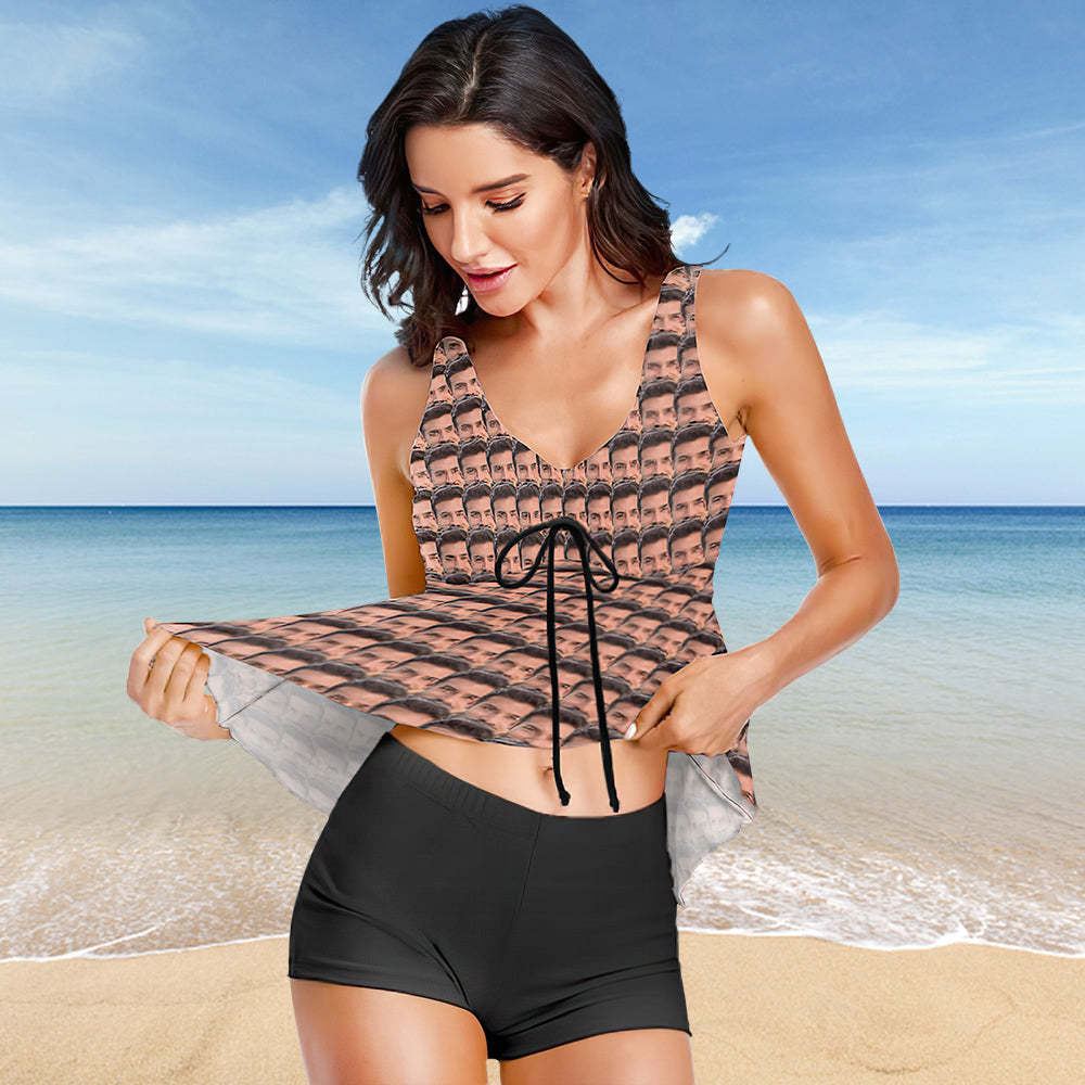 Custom Face Swimsuit My Lover Tankini Bathing Suit Gift for Women - MyFaceSwimsuit