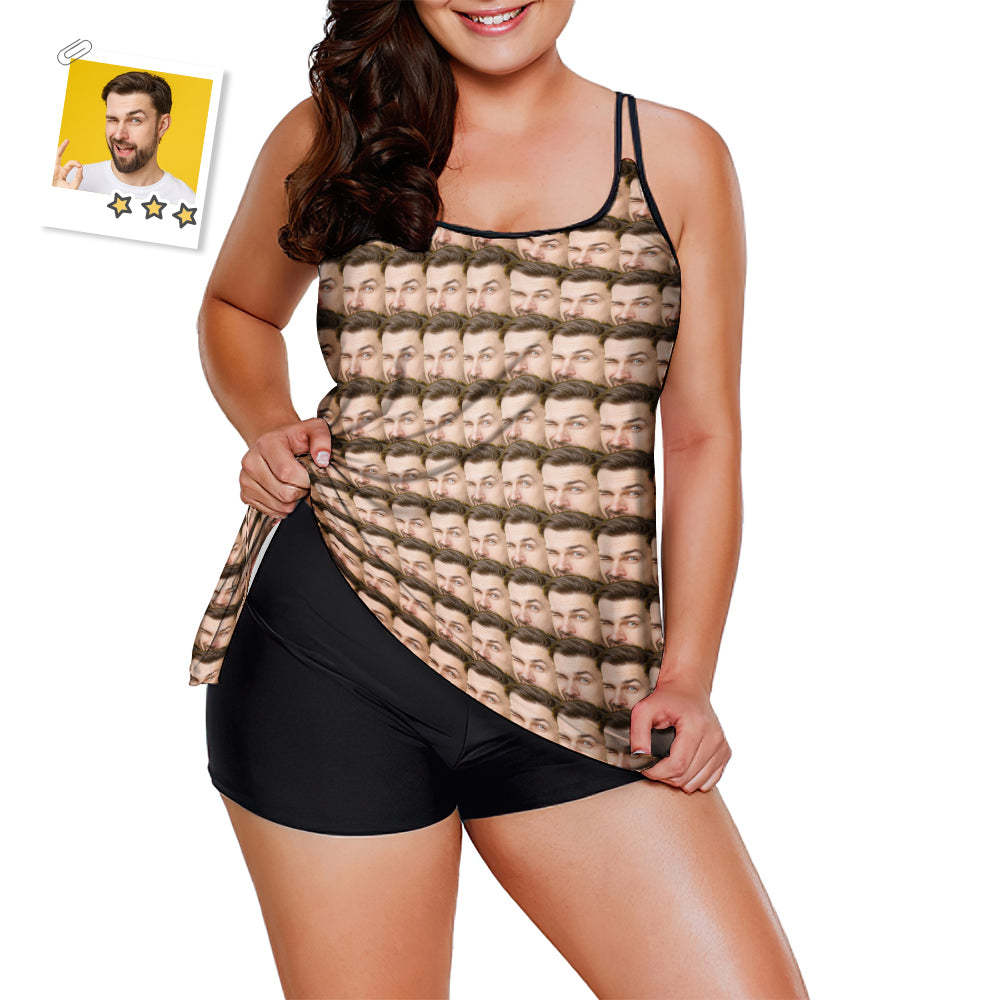 Custom Face Swimwear Sweet Lover Tankini Bathing Suit for Women 2 Piece Swmsuit - MyFaceSwimsuit