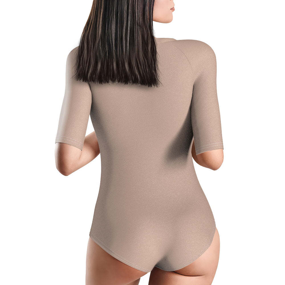 Custom Face Half Sleeve Swimsuit One Piece Swimwear Personalized Funny Women's Half Sleeve Swimsuit - MyFaceSwimsuit