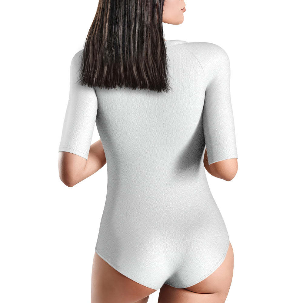 Custom Swimsuit One Piece Swimwear Personalized Half Sleeve Swimsuit - MyFaceSwimsuit