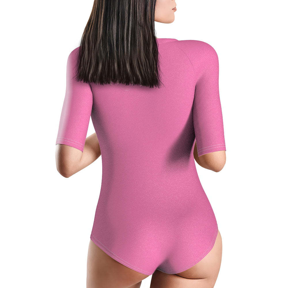 Custom Swimsuit One Piece Swimwear Personalized Half Sleeve Swimsuit - MyFaceSwimsuit