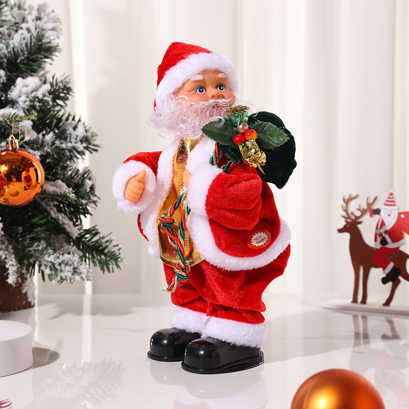 Dancing Santa Claus Toy Funny Twerking Santa with Music Christmas Dancing Decoration