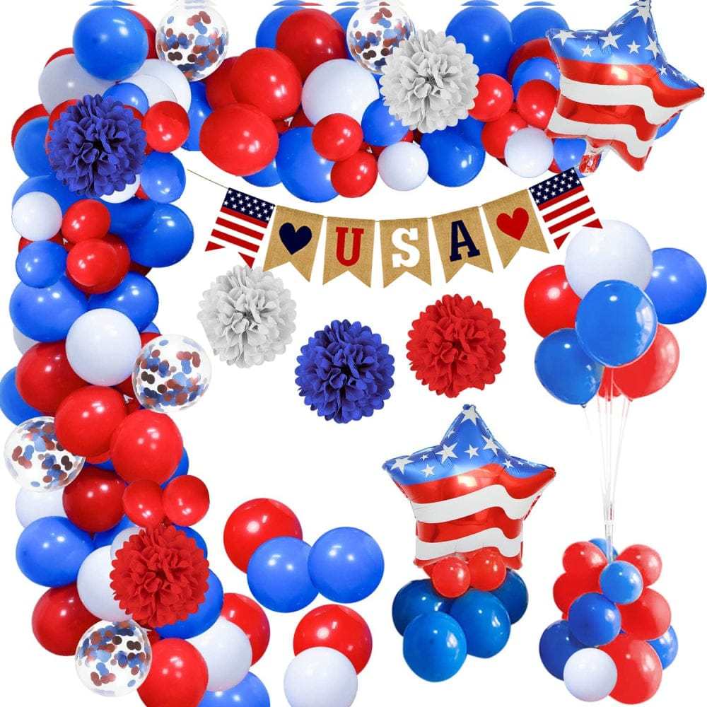 4th of July Balloons Kits Patriotic Independence Day Balloons Party Supplies - GiftLab