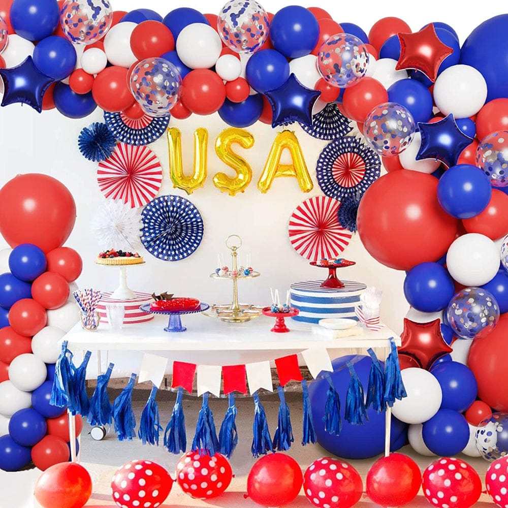 4th of July Pentagram Balloons Kits Patriotic Independence Day Balloons Party Supplies - GiftLab