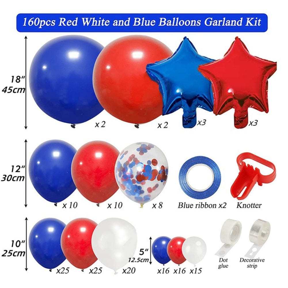 4th of July Pentagram Balloons Kits Patriotic Independence Day Balloons Party Supplies - GiftLab