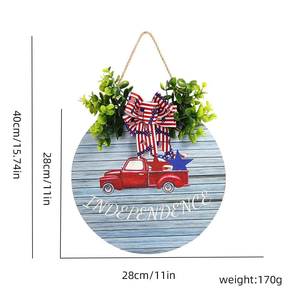 4th of July Welcome Door Sign Independence Day Decorations Front Door Hanger Gifts - GiftLab
