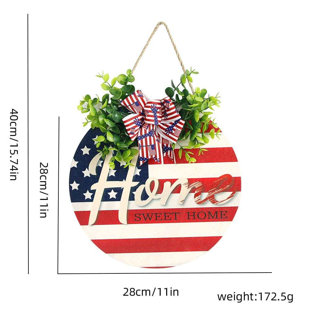 4th of July Welcome Door Sign Independence Day Decorations Front Door Hanger Gifts - GiftLab