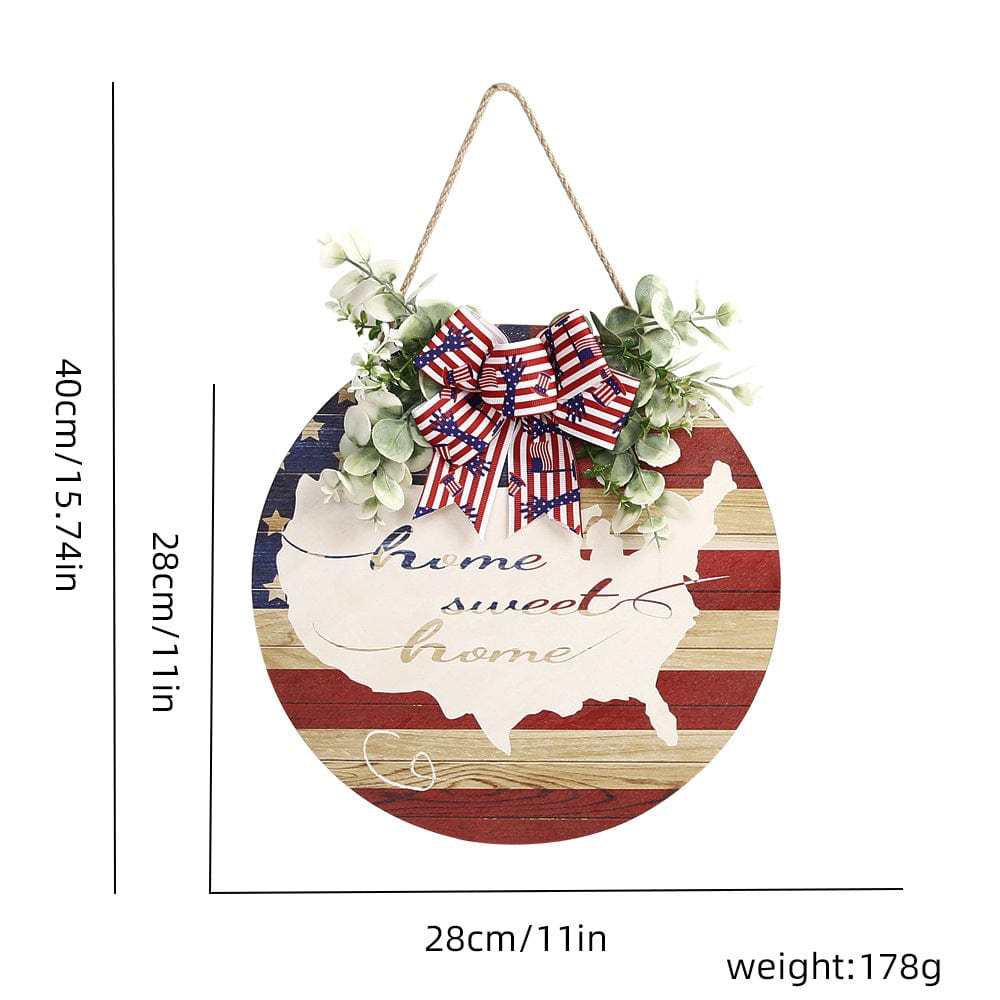 4th of July Welcome Door Sign Independence Day Decorations Front Door Hanger Gifts - GiftLab